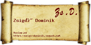 Zsigó Dominik névjegykártya